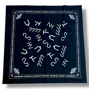 Vintage 90s Fort Worth Stock Show Bandanna Black White 100th Anniversary